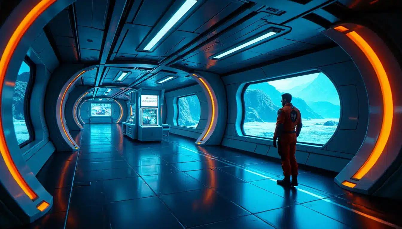 Interface d'un Tech Broker dans une station spatiale de Elite Dangerous, illustrant le déverrouillage de technologies avancées pour un commandant