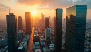Vue aérienne du quartier tech de Tel Aviv illustrant l'écosystème Israel Premier Tech et son nom emblématique