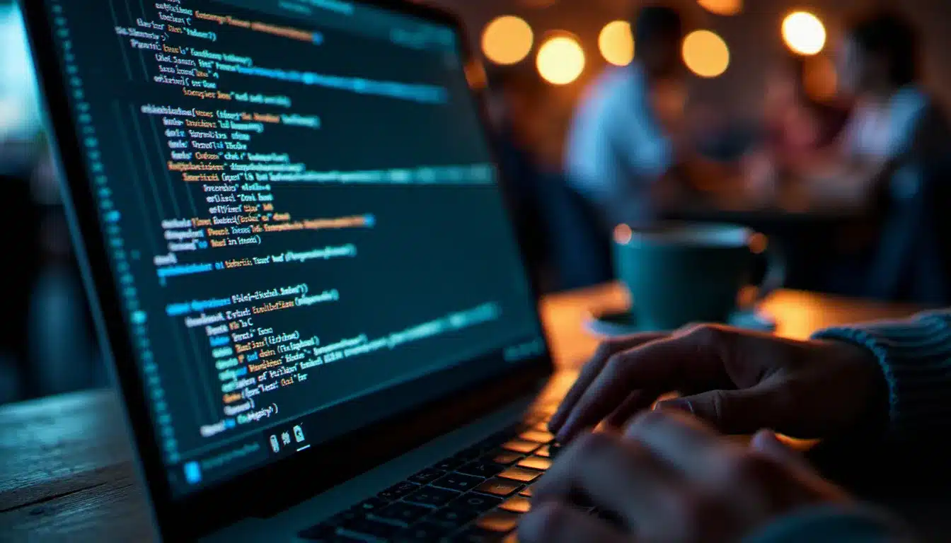 Écran de terminal affichant des logs d'inférence d'un modèle d'IA lors d'un test à haut risque, illustrant les défis du tech danger mouse face à l'intelligence artificielle