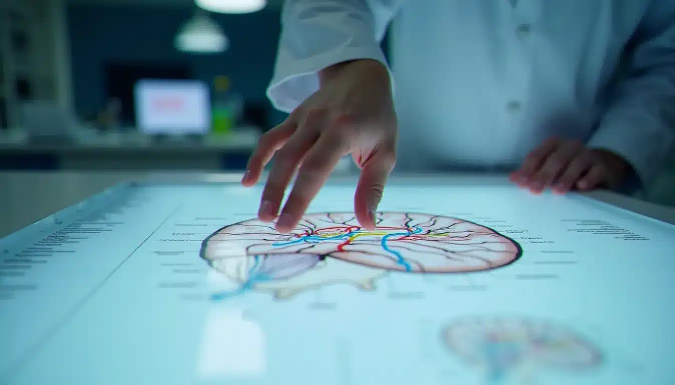 Schéma des réseaux de neurones miroirs dans le cerveau humain illustrant le mécanisme neurologique derrière l'effet miroir