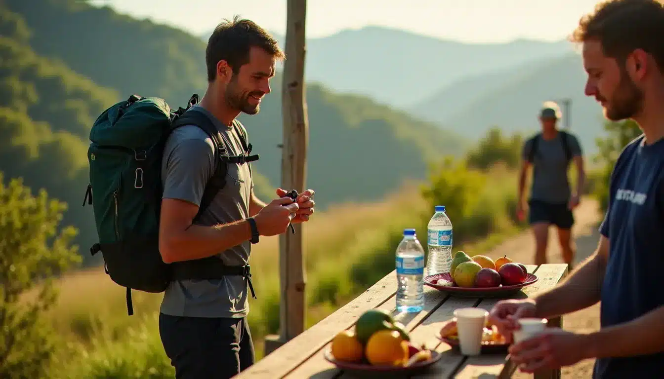 Ravitaillement sur un trail rural en Haute-Loire, logistique typique des courses comme le Techni'Trail Tiranges 2026