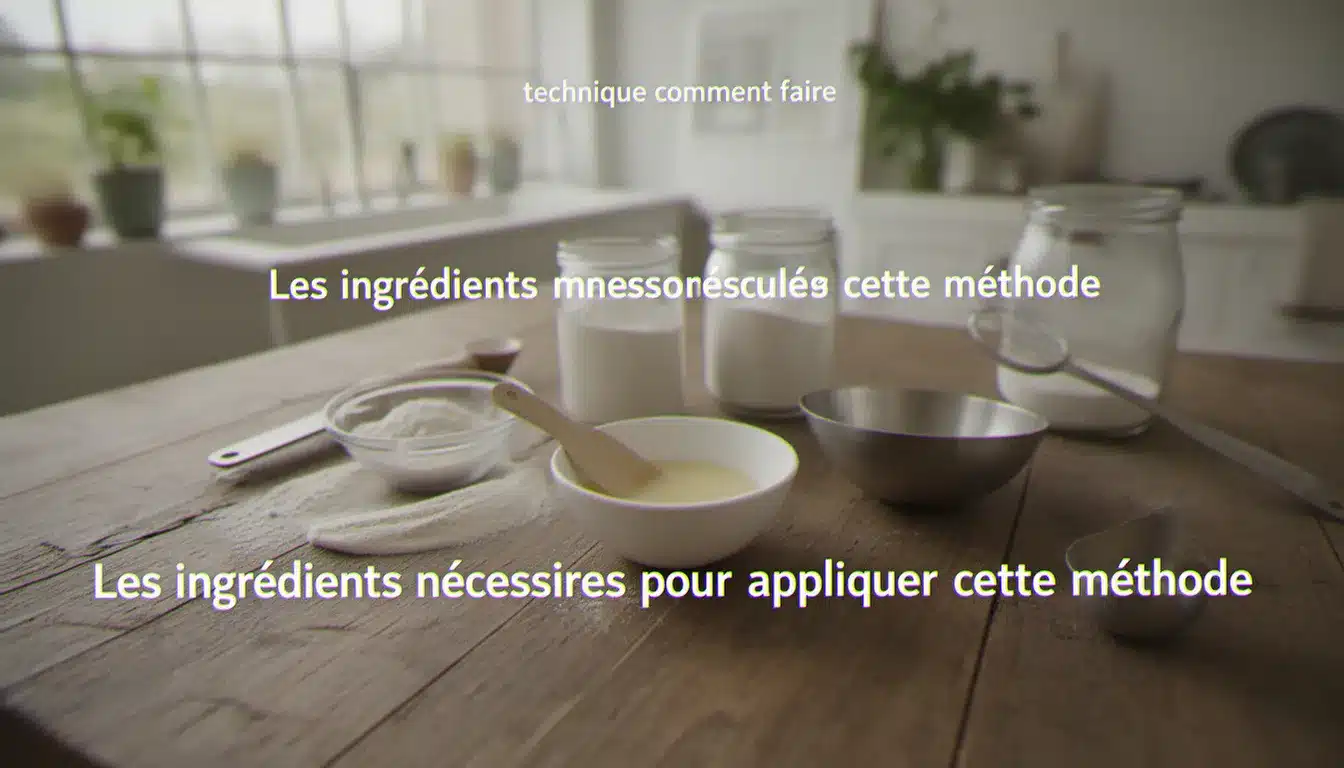 Les ingrédients nécessaires pour appliquer cette méthode — technique comment faire