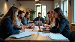Equipe internationale de talents tech travaillant dans un espace de coworking parisien, illustrant le France Tech Visa et la mobilité professionnelle en France