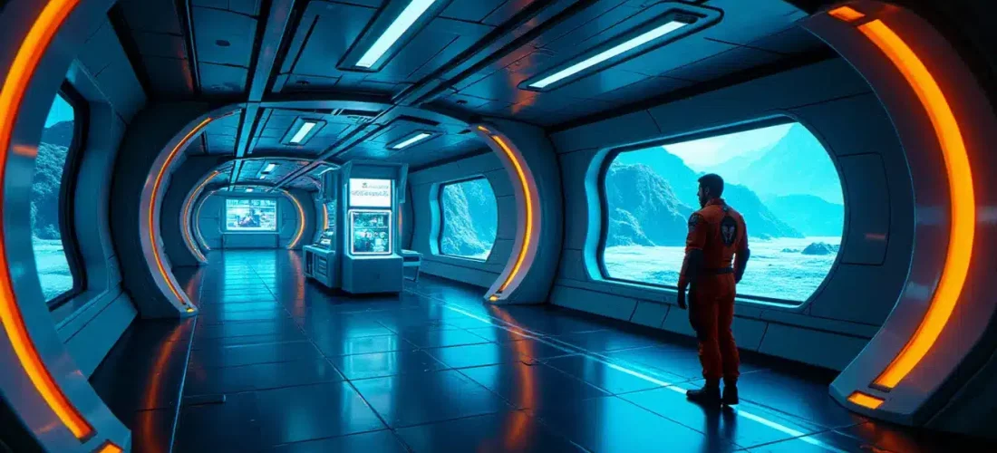 Interface d'un Tech Broker dans une station spatiale de Elite Dangerous, illustrant le déverrouillage de technologies avancées pour un commandant
