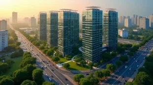Vue aérienne du parc technologique MIDC à Andheri East, illustrant la densité du tech guide Andheri East avec ses immeubles de bureaux modernes