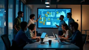 Équipe pluridisciplinaire travaillant sur un prototype de technologie de rupture lors d'un hackathon parisien